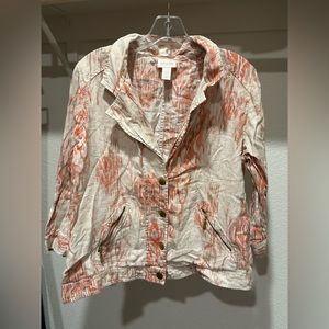 Red and white oversized jacket